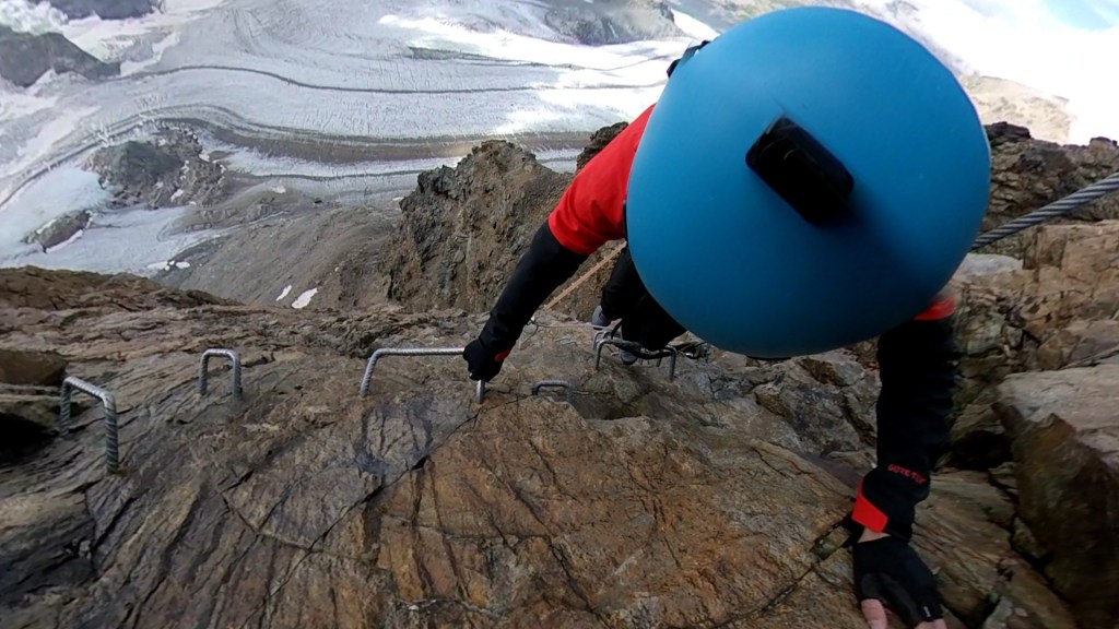 Dangerous thrilling via ferrata climb